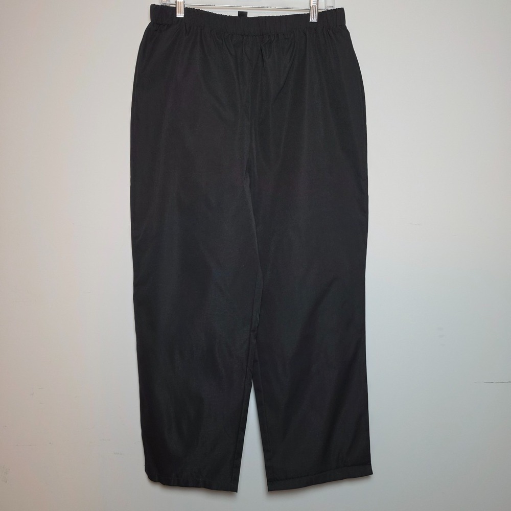 Shein Solid Black Elastic Waist Straight Leg Casual Pants Size 12 XL